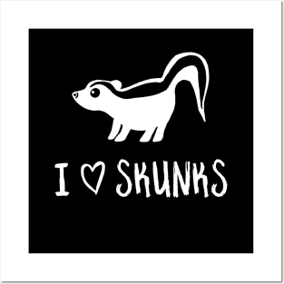 I Heart Skunks for Skunk Lovers Posters and Art